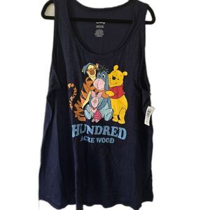 Torrid's Disney Winnie The Pooh Cotton Raw Edge Womans  Peacoat Bl Tank-Top Sz 3